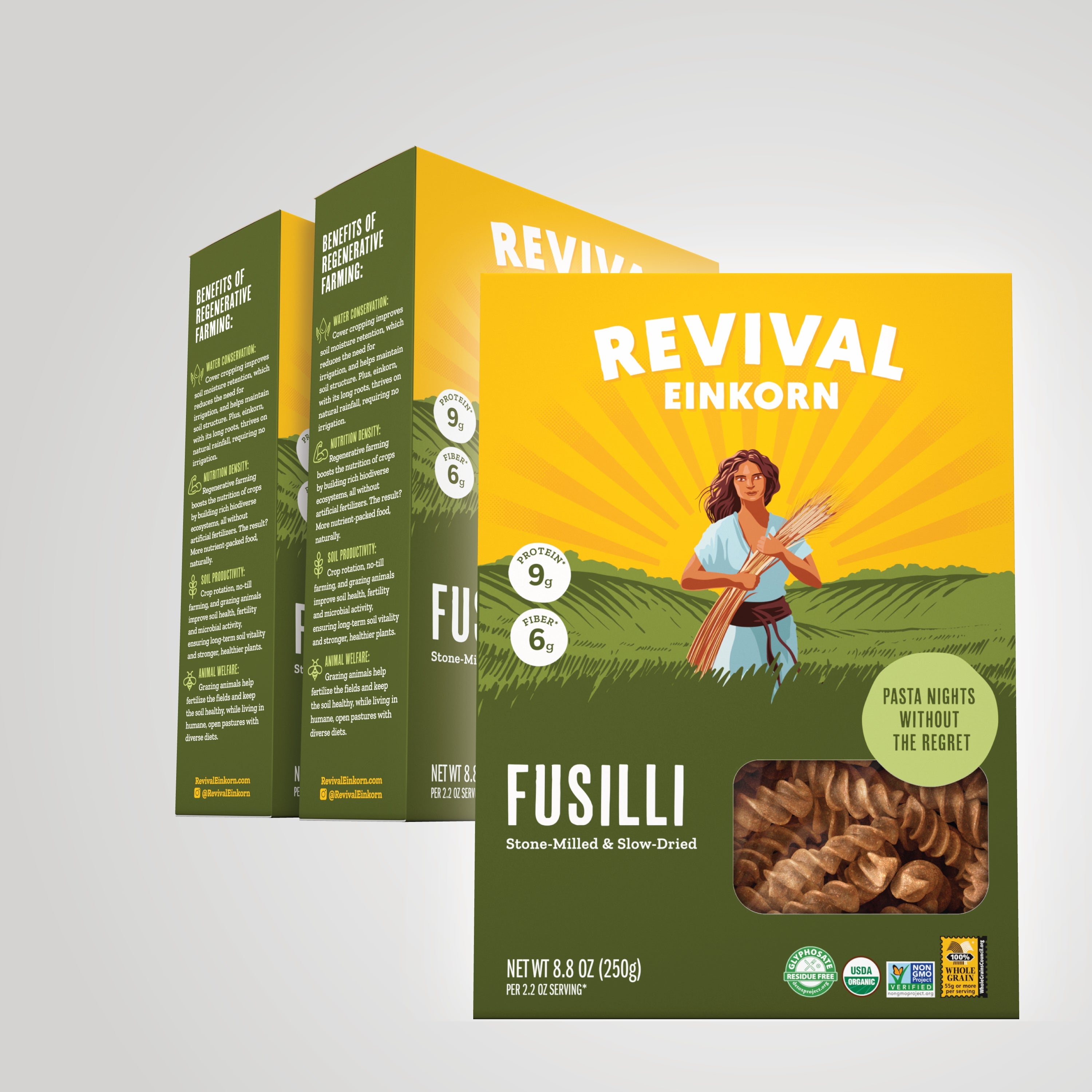 3 boxes of Organic Einkorn Fusilli