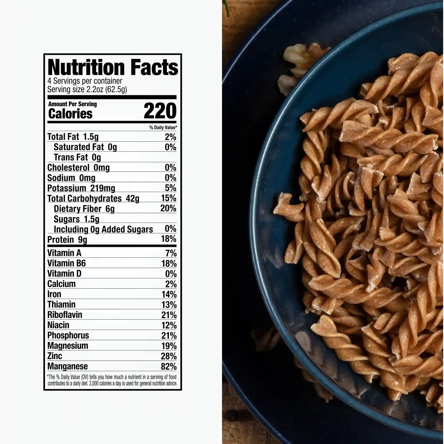 Nutrition Facts of Organic Einkorn Fusilli